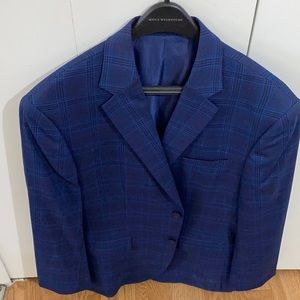 Pronto Mens blue plaid suit jacket ONLY WORN ONCE